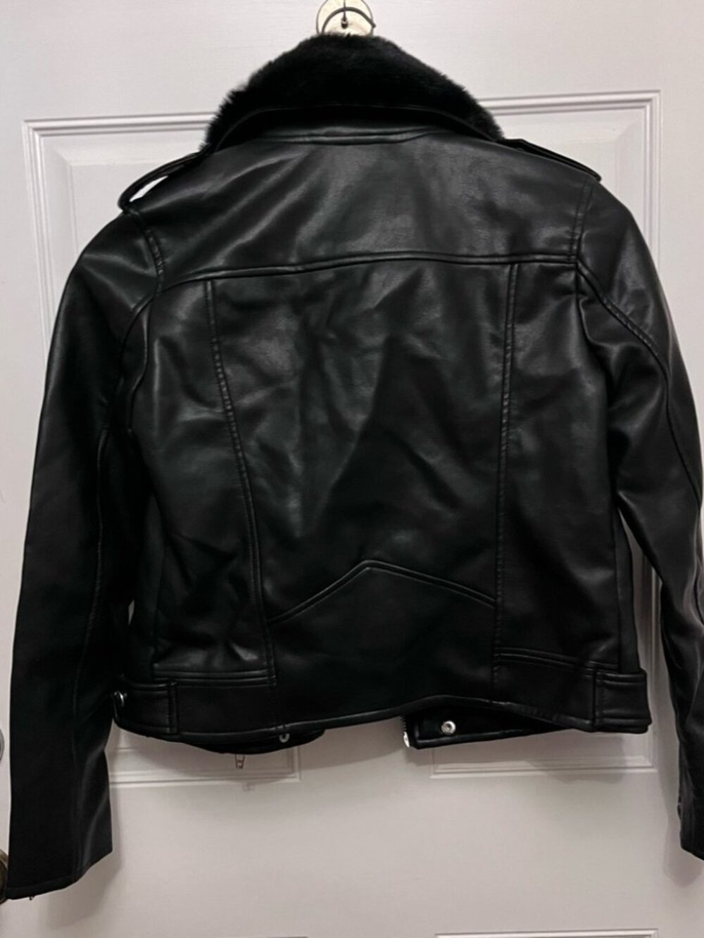 Blank NYC Faux Leather Moto Jacket w/ Removable Fur Collar M - Picture 8 of 11